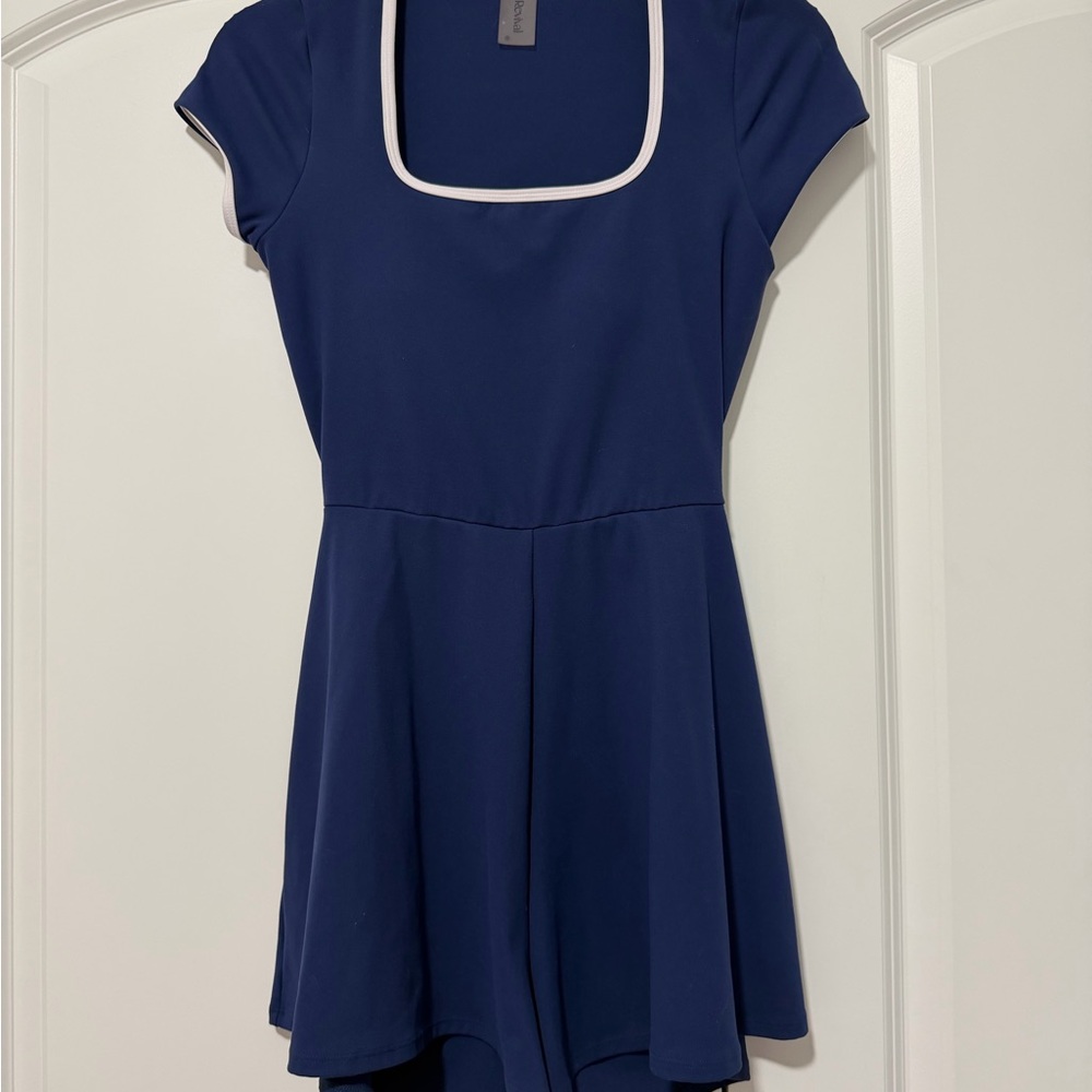 AS Revival Navy Short Sleeve Athletic Wear Women’s Romper Size Small